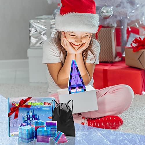 Magnetic Building Blocks Kids Boys Girls Toys Age 6 7 8 9 Magnetic Tiles 3D Castle for Princess Learning Educational STEM Toy 3 4 5 6 7 8 9 Year Old Boy Girls Gifts on Birthday Christmas 47pcs