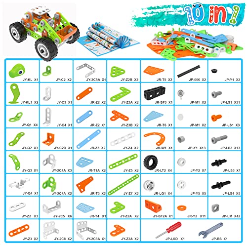 MOONTOY STEM Toys Building Blocks Toys for 5 Year Old Boys Girl- 218 PCS Construction Toys Gift,10-in-1 Educational Dinosaur Building Toys Activities Game Present for Kids Ages 4 5 6 7 8 9 10 Year Old