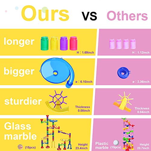 LOYO Marble Run Toy, Marble Runs STEM Educational Learning Toy, Marble Race Coaster Construction Railway Building Blocks Toy for Boys Girls 4 5 6 7 8 + Year Old