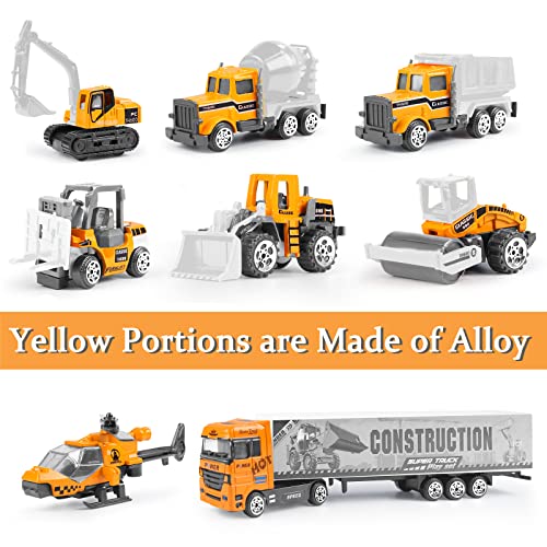 Coolplay Toy Car Set for Kids, Construction Vehicles Set Construction Toys Forklift, Bulldozer, Excavator, Mixer, Dump Truck Toys for Boys 3 Years Old