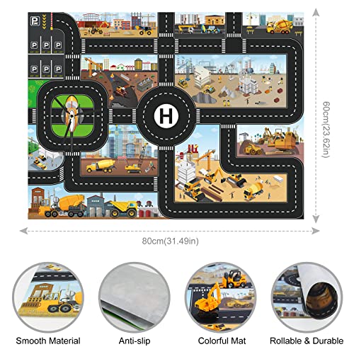 Coolplay Toy Car Set for Kids, Construction Vehicles Set Construction Toys Forklift, Bulldozer, Excavator, Mixer, Dump Truck Toys for Boys 3 Years Old