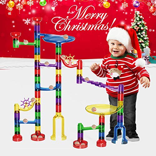 LOYO Marble Run Toy, Marble Runs STEM Educational Learning Toy, Marble Race Coaster Construction Railway Building Blocks Toy for Boys Girls 4 5 6 7 8 + Year Old