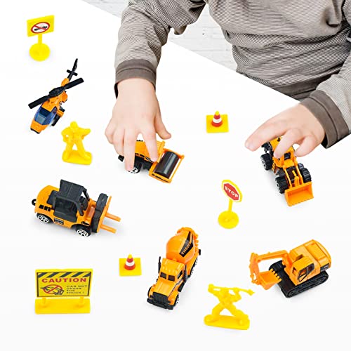 Coolplay Toy Car Set for Kids, Construction Vehicles Set Construction Toys Forklift, Bulldozer, Excavator, Mixer, Dump Truck Toys for Boys 3 Years Old