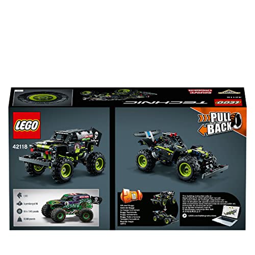 LEGO Technic Monster Jam Grave Digger Truck Toy to Off-Road Buggy, Pull Back 2 in 1 Building Set, Gifts For Kids, Boys and Girls 7 plus Years Old 42118