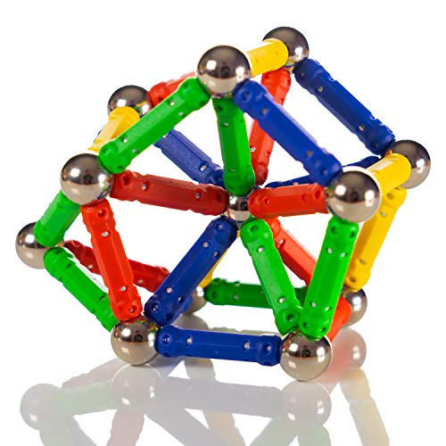 Gifton - Magnetic Building Sticks Blocks STEM Toy Set 30pc – Kids Learning Educational Construction Fidget Magnet Toys Gift For Boys Girls Age 6 7 8 Year Old - Christmas Stocking Fillers (1 Pack)
