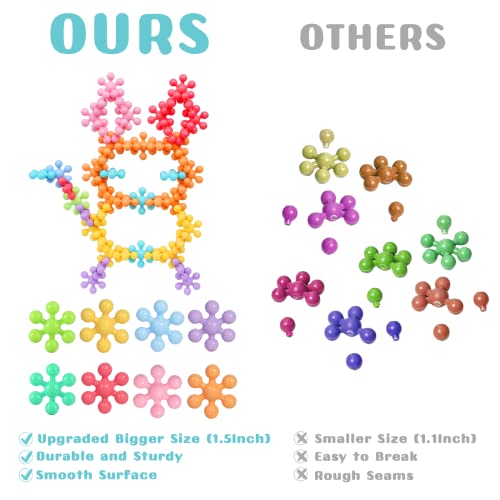 Gifts2U 300Pcs Building Blocks Kids Educational Toys, STEM Toy Building Set, Macaron Color Interlocking Solid Plastic Blocks Autism Toy with Storage Box for Children Over 3 Years Old