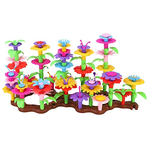SOKA Garden World Creative Flowers 108 PCS Flower Garden Building Toy Set Floral Arrangement Bouquet Blocks DIY Art and Craft Kit Indoor Outdoor For Children Kids Girls Boys Ages 3 year old +