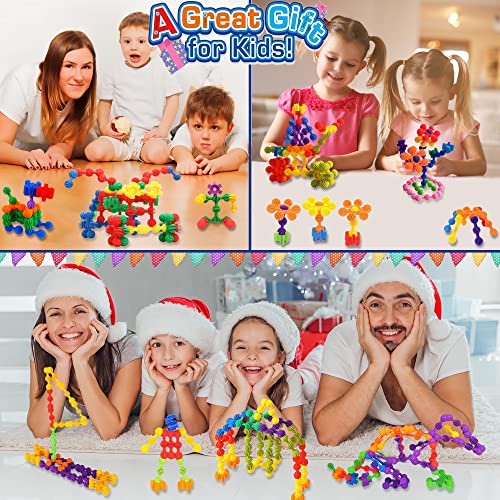 TOMYOU Kids Building Blocks STEM Toys, 100 PCS Create Puzzle Plastic Building Sets That Bends - Safe Material - Toddler Educational Interlocking Toy for Girls and Boys Aged 3+