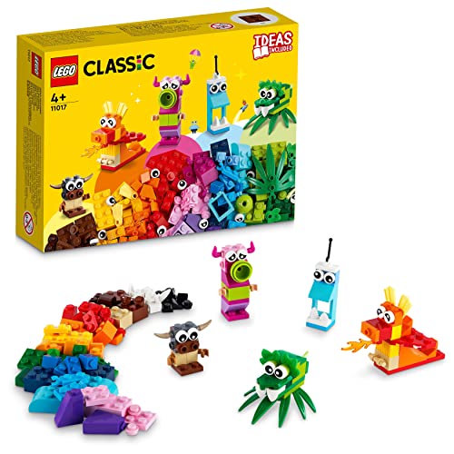 LEGO 11017 Classic Creative Monsters, Construction Playset with 5 Mini Build Monster Toys, Bricks Box Building Set, Gifts for Kids 4 Plus Years Old, Multicolor