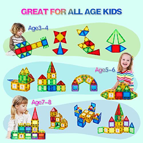 Magblock Magnetic Building Blocks Sets - 46PCS Magnetic Tiles | Magnet Game Toy | Construction Educational Toys for 3 4 5 6 Years Old Boys & Girls On Birthday