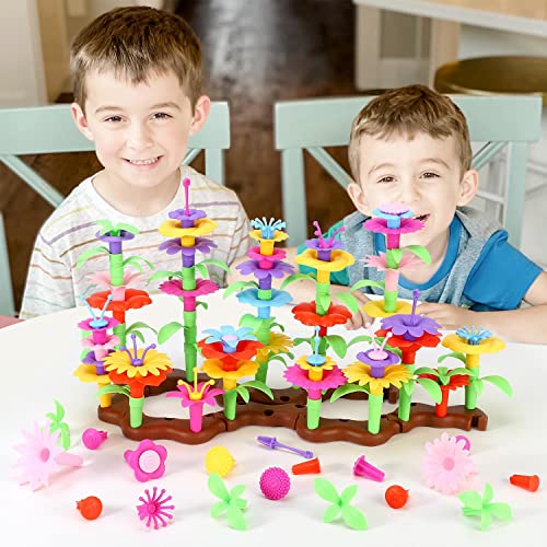 SOKA Garden World Creative Flowers 108 PCS Flower Garden Building Toy Set Floral Arrangement Bouquet Blocks DIY Art and Craft Kit Indoor Outdoor For Children Kids Girls Boys Ages 3 year old +