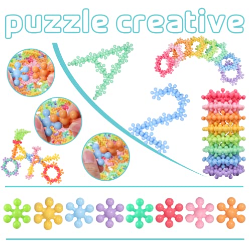 Gifts2U 300Pcs Building Blocks Kids Educational Toys, STEM Toy Building Set, Macaron Color Interlocking Solid Plastic Blocks Autism Toy with Storage Box for Children Over 3 Years Old