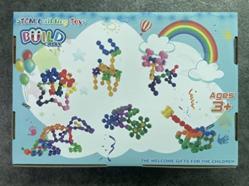 TOMYOU Kids Building Blocks STEM Toys, 100 PCS Create Puzzle Plastic Building Sets That Bends - Safe Material - Toddler Educational Interlocking Toy for Girls and Boys Aged 3+