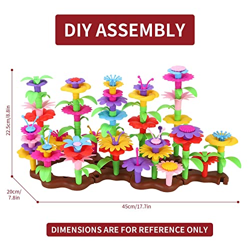 SOKA Garden World Creative Flowers 108 PCS Flower Garden Building Toy Set Floral Arrangement Bouquet Blocks DIY Art and Craft Kit Indoor Outdoor For Children Kids Girls Boys Ages 3 year old +