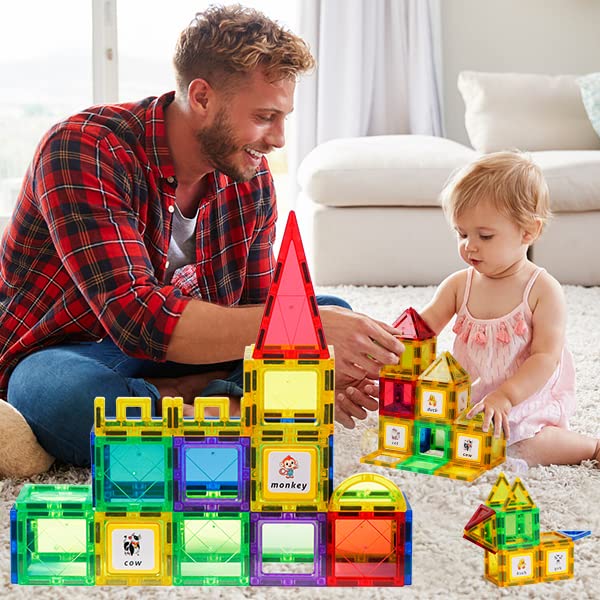 Magblock Magnetic Building Blocks Sets - 46PCS Magnetic Tiles | Magnet Game Toy | Construction Educational Toys for 3 4 5 6 Years Old Boys & Girls On Birthday
