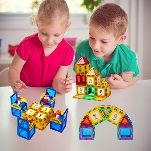 Magblock Magnetic Building Blocks Sets - 46PCS Magnetic Tiles | Magnet Game Toy | Construction Educational Toys for 3 4 5 6 Years Old Boys & Girls On Birthday