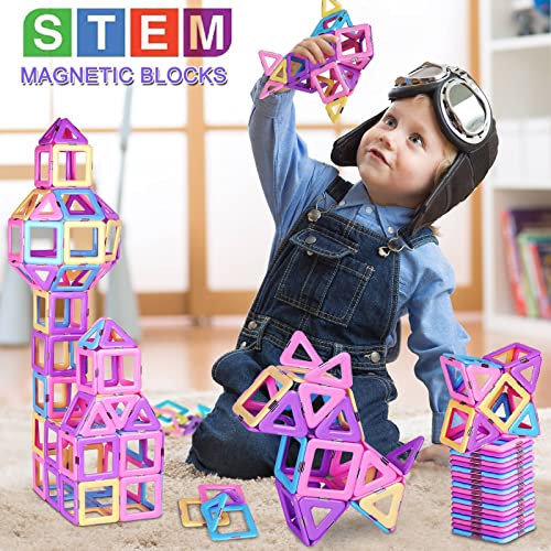 36PCS Magnetic Building Blocks Magnetic Tiles for Girls Boys Kids Learning Educational Magnets Construction Set Toys for 3 4 5 6 7 8+ Year Old STEM Toy Christmas Birthday Gift Age 3-8 Toddlers
