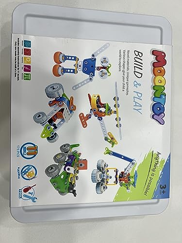 MOONTOY Building Toys 11 in 1 STEM Toys Age 5 173 Pcs Building Blocks Kit for Kids, Educational Construction Toys Creative Learning Set Christmas Birthday Gifts for Kids Boys and Girls Age 5 6 7 8 9