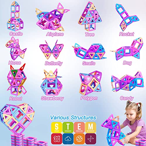 36PCS Magnetic Building Blocks Magnetic Tiles for Girls Boys Kids Learning Educational Magnets Construction Set Toys for 3 4 5 6 7 8+ Year Old STEM Toy Christmas Birthday Gift Age 3-8 Toddlers