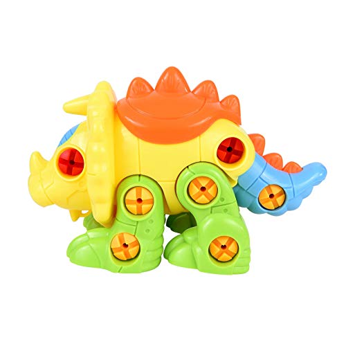 SOKA® Take Apart Assemble Your Own DIY Dinosaur Toy Construction Set – Puzzle Building Toy Dinosaurs for Kids Boys Girls aged 3 4 5 6 Years - Orange/Yellow