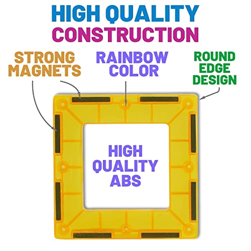 YIKUMO Kids Magnetic Tiles Toys, 100Pcs 3D Magnetic Building Blocks Tiles Set, Building Construction Educational STEM Toys for 3+ Year Old Boys and Girls