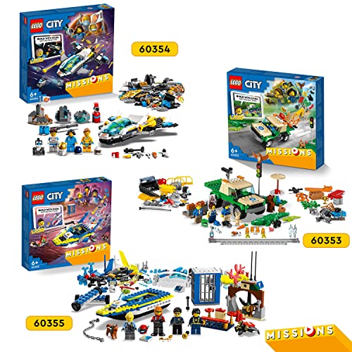 LEGO 60355 City Water Police Detective Missions, with Speed Boat Toy, Interactive Digital Adventure Building Game Playset with Bricks and 4 Minifigures