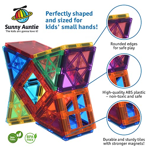 Toy Blocks Building Set, Magnetic Tiles for Kids, STEM Educational Toy, 56pcs, Great Gift for for 3-8 Year Old Boys & Girls - Kids & Toddlers