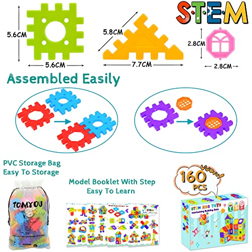 TOMYOU Building Blocks for Toddlers & Kids 160 Pcs Jumbo Toy Building Sets – STEM Building Toys –Interlocking Building Blocks for Toddlers and Kids