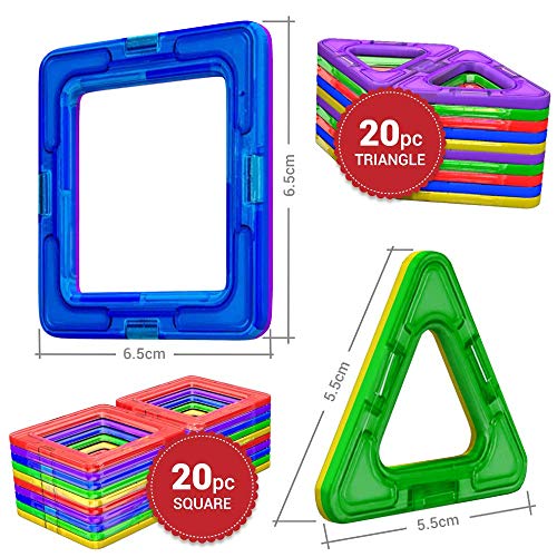 Desire Deluxe Magnetic Building Blocks 40pc Construction Toys Set for Kids Game | STEM Creativity Educational Magnets Toy Blocks for Boys Girls Age 3 4 5 6 7 Year Old