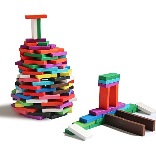 Domino 240 Pieces Set Authentic Basswood Standard Wooden Rally Building Kits Kids Game Play Racing Educational Toys for Children