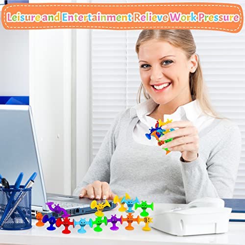 NYOBABE Suction Toys,57Pcs Silicone Sucker Toys,Baby Bath Toys,Sensory Toys for Autism,Toddler Travel Toys,Suction Cup Building Toy,STEM Toys Pop Toys Boys Girls Birthday Xmas Gifts Kids Party Favours