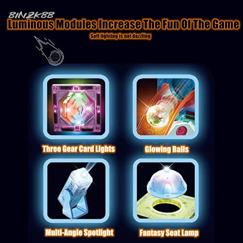 BINZKBB Light Magnetic Tiles Building Blocks for kids,3D Clear STEM Magnets Construction Toys,110PC Magnetic Marble Run Creativity Educational Toys for Kids Ages 3 4 5 6 7 8+Year Old Boys Girls Gift