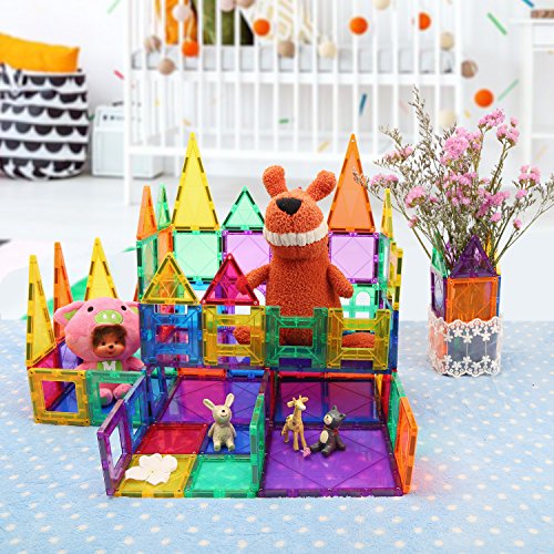 ChildreN HUB 60pcs Magnetic Building Blocks Set - Construction Kit Educational STEM Toys For Kids (Stronger Magnets)