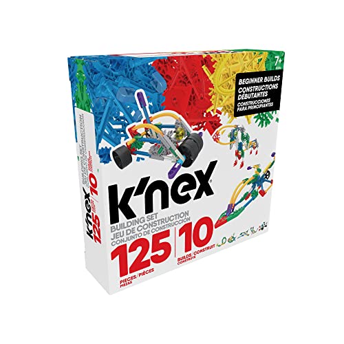 K'NEX Beginner Building Set 10 Models Educational Toys, 125 Piece Stem Learning Kit, Engineering for Kids, Colourful Construction Toy for Children Ages 7+ Basic Fun 80206