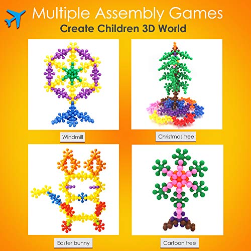 Shawe Building Blocks Kids Educational Toys STEM Toys Building Discs Sets Interlocking Solid Plastic for Preschool Kids Boys and Girls, Safe Material for Kids - Package with Storage Bag