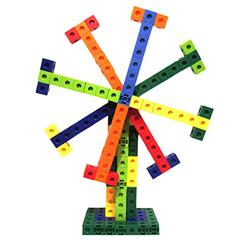 SHAWE Kids Construction , Snap Cube Autism Toys, Creative and Educational Alternative to Building Blocks - Kids Safe Material! Package in Adorable Bag (100 Pieces Cubes)