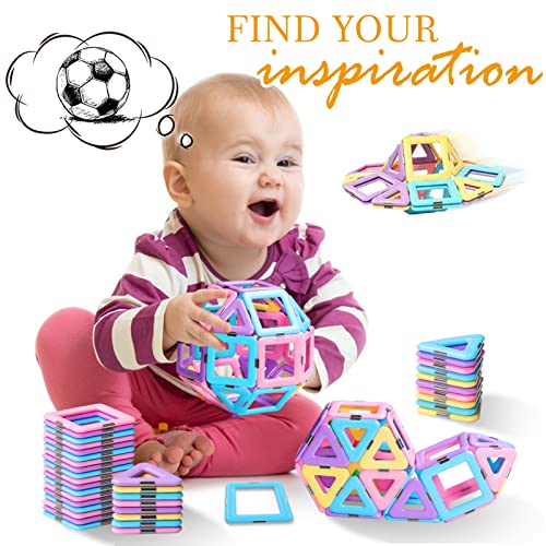 ATCRINICT 40PCS Castle Magnetic Blocks - Learning & Development Magnetic Tiles Building Blocks Kids Toys for 3 4 5 6 7 Years Old Boys Girls Gifts