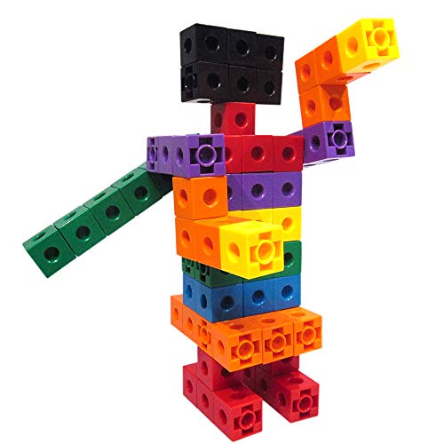 SHAWE Kids Construction , Snap Cube Autism Toys, Creative and Educational Alternative to Building Blocks - Kids Safe Material! Package in Adorable Bag (100 Pieces Cubes)