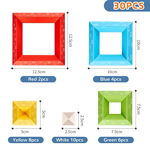VATOS Changeable Building Blocks for Kids age 2 3 4 5 6 Year old,30 PCS Diamond-shaped Bricks Towers Building Construction Toys Sets STEM Preschool Educational Montessori Toys for Boys Girls
