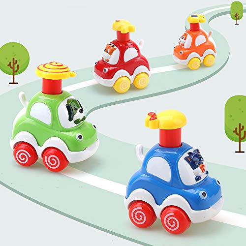 Toddler Toy Cars, Amy&Benton Car 1 year old，Baby Toy Car Assorted 4PCS Press & Go Toy Car Gifts for Baby Boys 1 2 Years Old