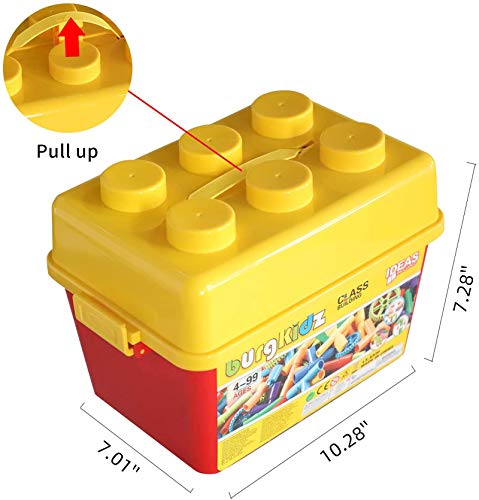 burgkidz 188 Piece Pipe Tube Toy, Sensory Water Tube Locks Construction Building Blocks, Educational Building Learning Toys with Wheels and Baseplate for Kids Boys Girls Age 3+