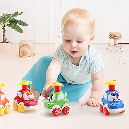 Toddler Toy Cars, Amy&Benton Car 1 year old，Baby Toy Car Assorted 4PCS Press & Go Toy Car Gifts for Baby Boys 1 2 Years Old