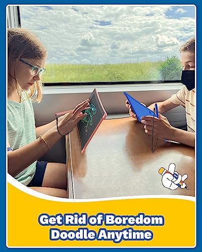 TEKFUN 2 Pack LCD Writing Tablet, 8.5inch Colorful Drawing Tablet for Kids, Erasable Writing Drawing Board with Lanyard, Learning Toys Gifts for 2 3 4 5 6 7 Years Old Boys Girls Toddlers (Blue+Pink)