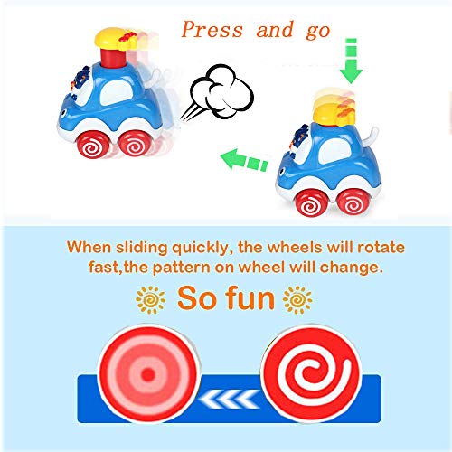 Toddler Toy Cars, Amy&Benton Car 1 year old，Baby Toy Car Assorted 4PCS Press & Go Toy Car Gifts for Baby Boys 1 2 Years Old