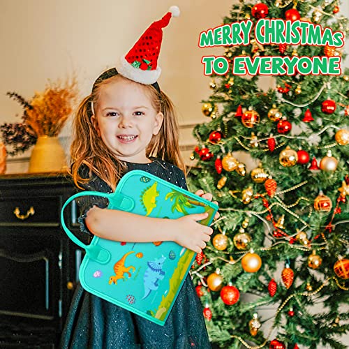 Busy Board for Toddlers, 34 IN 1 Montessori Toys Sensory Activities Preschool Educational Toys for Learning Fine Motor Skills for 2 3 4 5 6 Years, Travel Toys for Kids on Plane - Green/Dinosaur