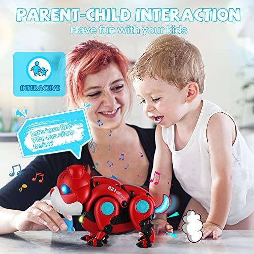 TNOIE Baby Toys Musical Light Crawling Walking Robot Dog Toy for 3 Year Old BoyToys,Baby Musical Toy Sound Toys Birthday Present Gifts for Kids Toddler Age 1 2 3 4+ Years Old