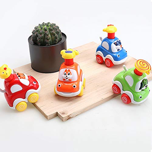 Toddler Toy Cars, Amy&Benton Car 1 year old，Baby Toy Car Assorted 4PCS Press & Go Toy Car Gifts for Baby Boys 1 2 Years Old