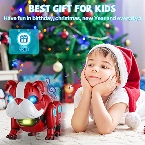TNOIE Baby Toys Musical Light Crawling Walking Robot Dog Toy for 3 Year Old BoyToys,Baby Musical Toy Sound Toys Birthday Present Gifts for Kids Toddler Age 1 2 3 4+ Years Old