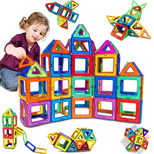 38PCS Magnetic Building Blocks Magnetic Tiles Magnets for Kids Construction Learning Educational Magnetic Toys for 3 4 5 6 Years Old Boys Girls Toddlers Kids Christmas Birthday Gifts for 3+