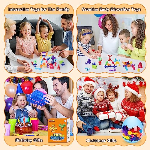 Flnlano Suction Toys, 30 Pcs Bath Toys for Toddlers 3+ Years Sensory Toys for Kids 3 4 5 6 7 Year Old Boys Girls Suction Cup Toys Window Animal Toys Baby Bath Game Sucker Travel Toys for Kids Ages 3-7